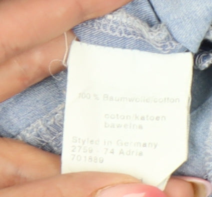 Gray & Osbourn Women's Blue Denim Tunic Shirt Size 14 3/4 Sleeve