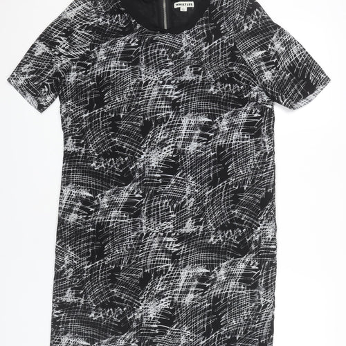 Whistles Women’s Black Geometric Shift Dress Size 12 Knee Length