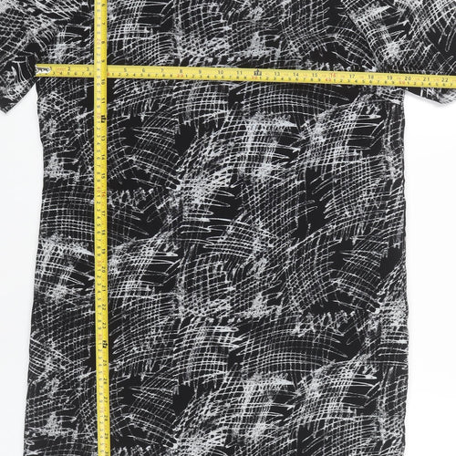 Whistles Women’s Black Geometric Shift Dress Size 12 Knee Length