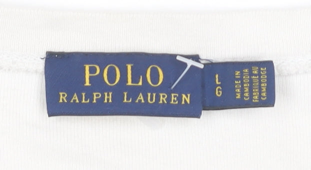 Polo Ralph Lauren Women’s White Long Sleeve Cotton T-Shirt L