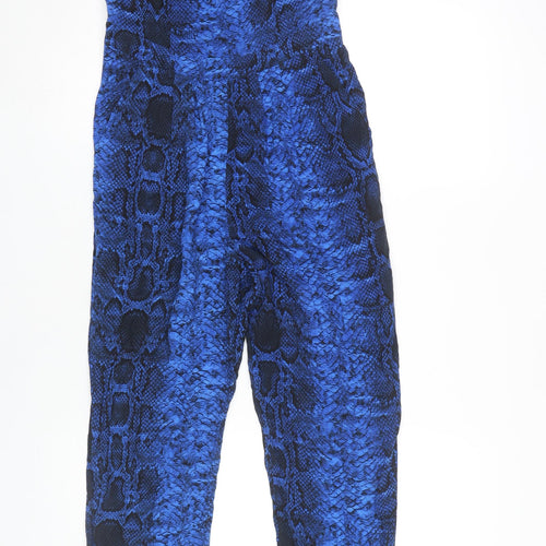 Dorothy Perkins Women’s Blue Animal Print Jumpsuit UK 6 Sleeveless