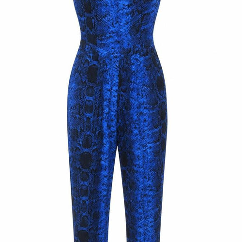 Dorothy Perkins Women’s Blue Animal Print Jumpsuit UK 6 Sleeveless