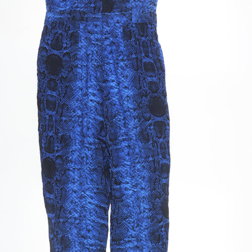 Dorothy Perkins Women’s Blue Animal Print Jumpsuit UK 6 Sleeveless
