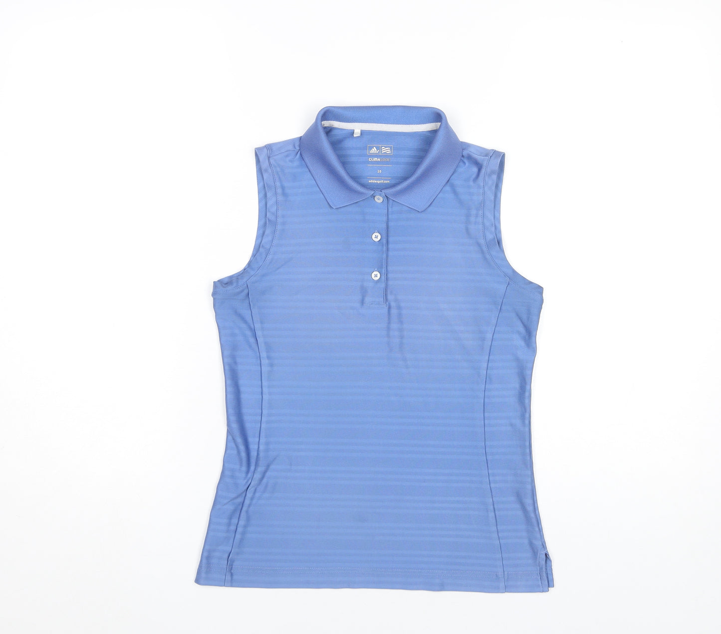 Adidas Womens Blue Golf Polo Top Size 10 Sleeveless ClimaCool