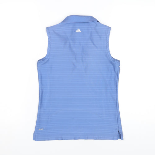 Adidas Womens Blue Golf Polo Top Size 10 Sleeveless ClimaCool