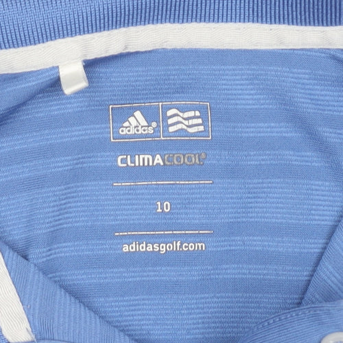 Adidas Womens Blue Golf Polo Top Size 10 Sleeveless ClimaCool