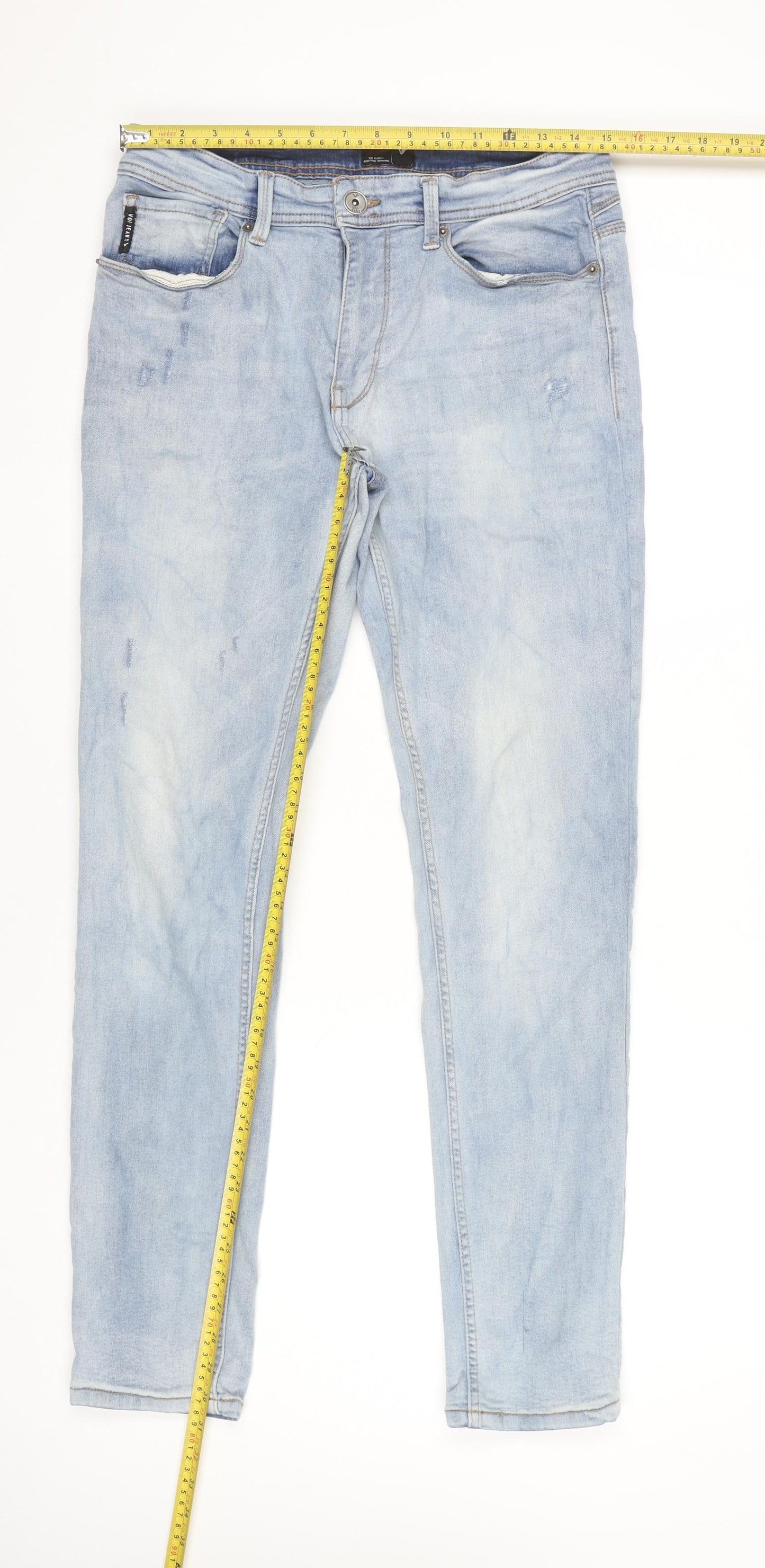VOI Jeans Men’s Blue Light Wash Skinny Jeans Slim Fit 32R