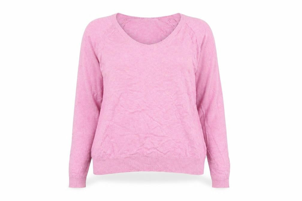 Front view of Gap Women's Pink Cotton Scoop Neck Long Sleeve jumper, size S