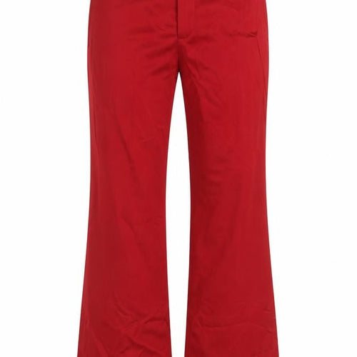 Zara Women Red Flared Trousers Size 12 Acetate Viscose Formal