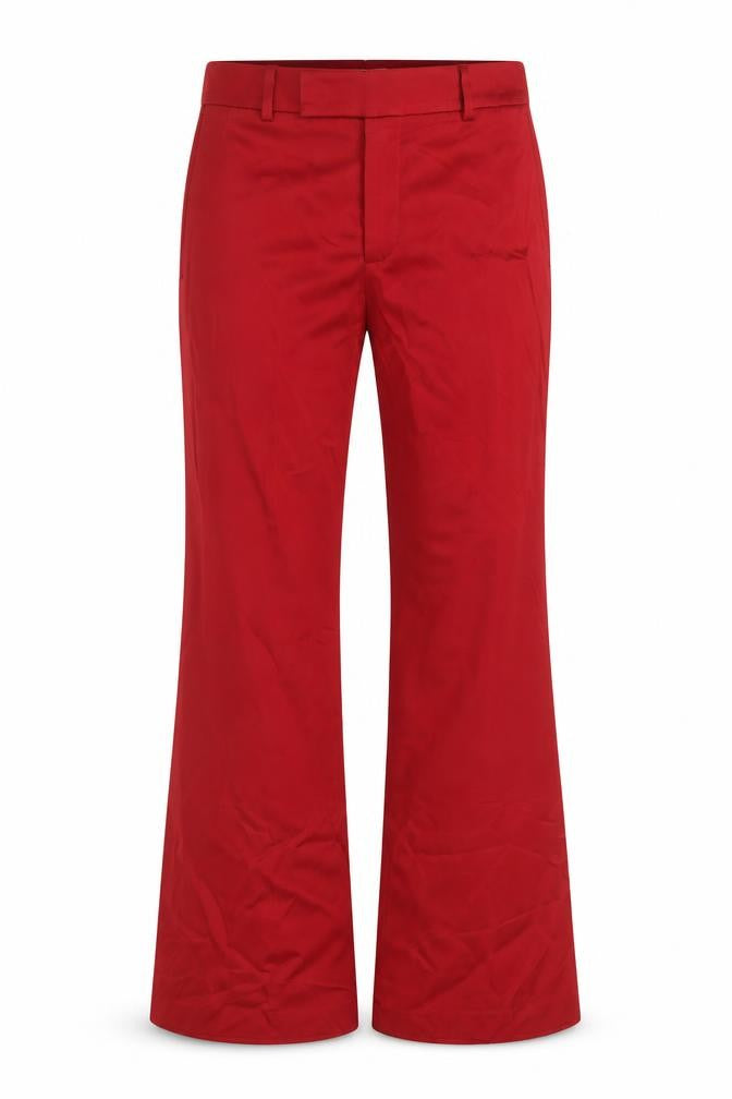 Zara Women Red Flared Trousers Size 12 Acetate Viscose Formal
