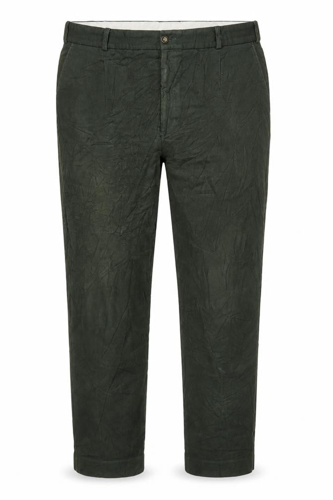 Conqueror Men’s Green Chino Trousers 38R Regular Fit Cotton Straight Leg