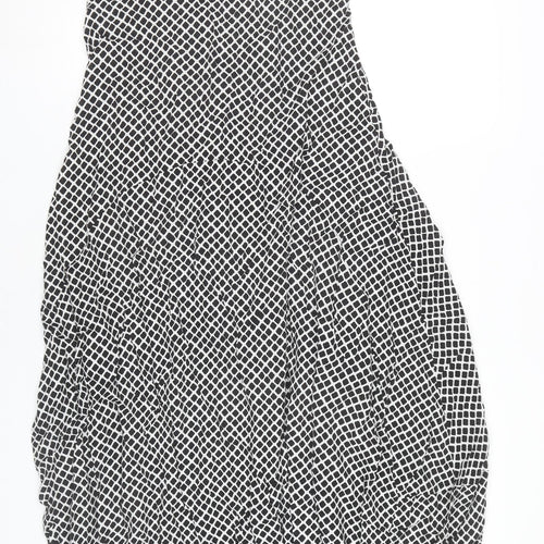 Hush Women’s Black Geometric Long Tank Dress Size S Sleeveless Summer