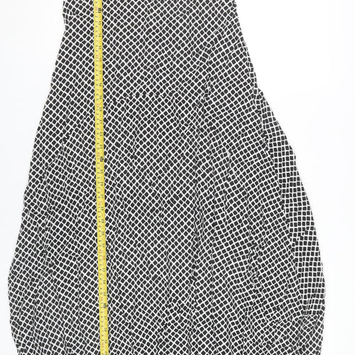 Hush Women’s Black Geometric Long Tank Dress Size S Sleeveless Summer