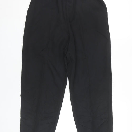 Briggs Womens Black Size 10 Straight Leg Trousers Elastic Waist