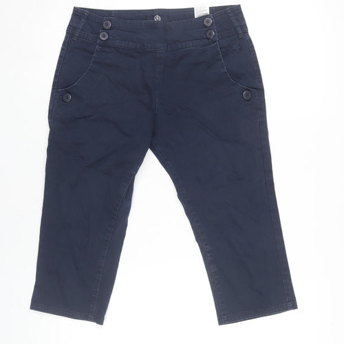 Henri Lloyd Women’s Blue Cotton Capri Trousers Size 8 Slim Fit