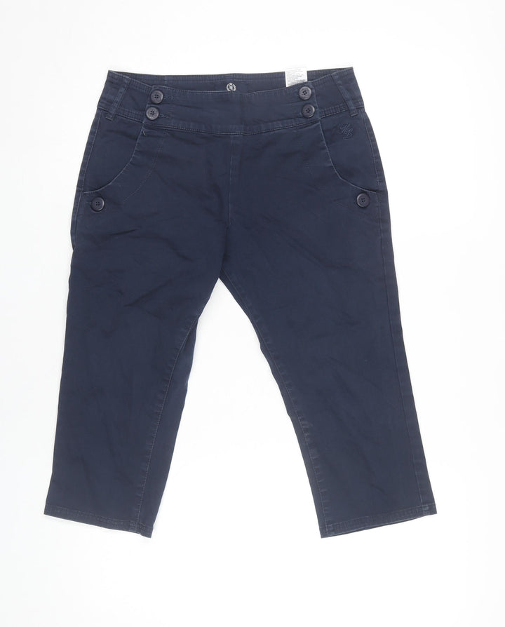 Henri Lloyd Women’s Blue Cotton Capri Trousers Size 8 Slim Fit