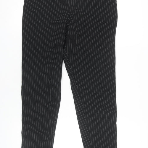PrettyLittleThing Women's Black Pinstripe Slim Fit Trousers Size 8
