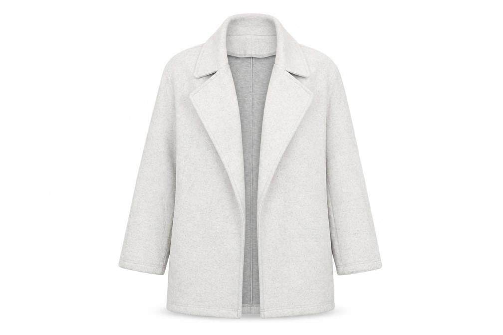 Front view of Zara Women Grey Mid-Length Polyester Overcoat, size 8, Collared