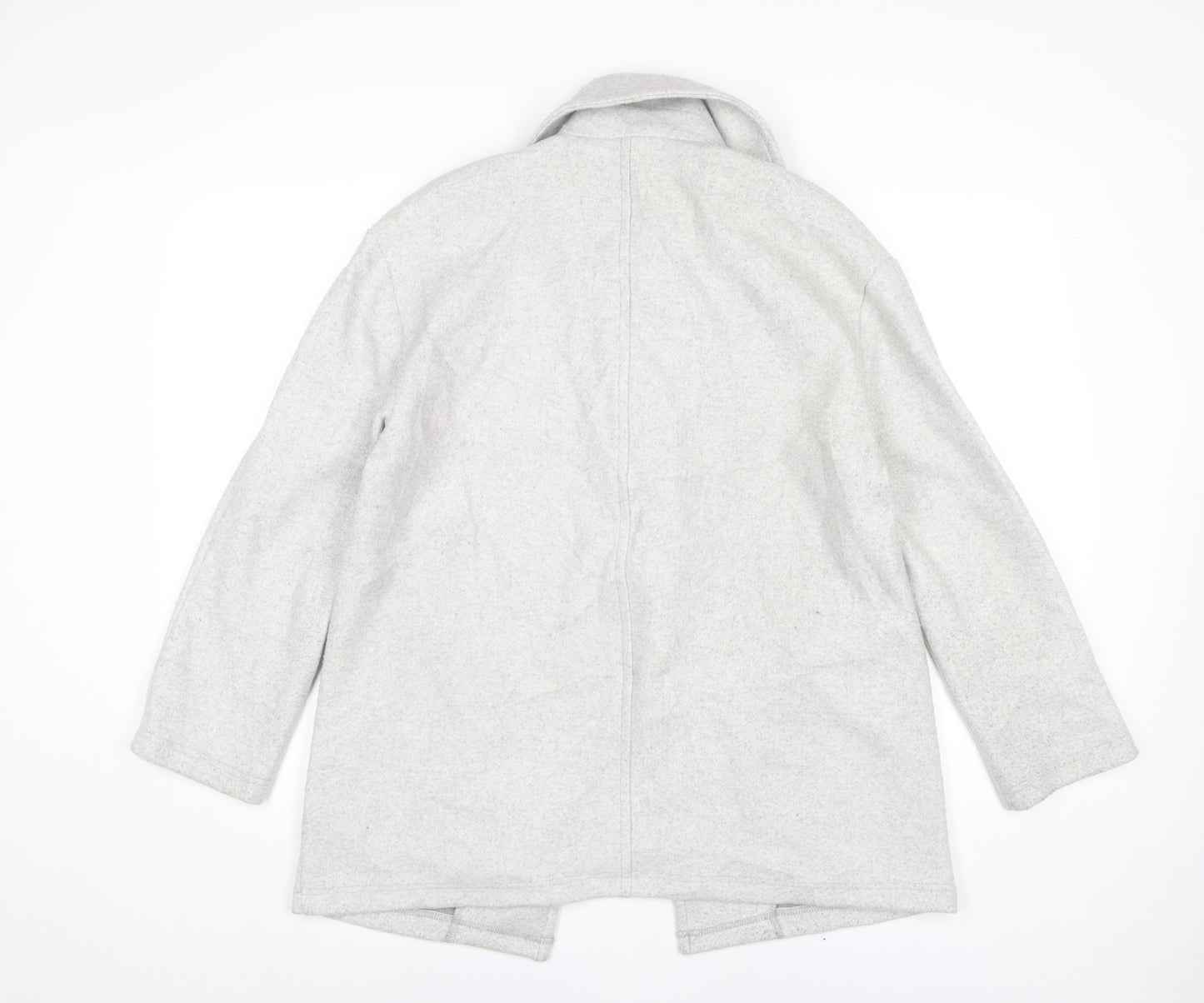 Zara Women Grey Mid-Length Polyester Overcoat Size 8 Collared