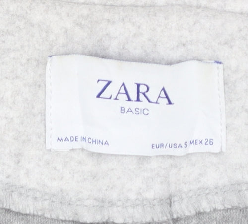Zara Women Grey Mid-Length Polyester Overcoat Size 8 Collared