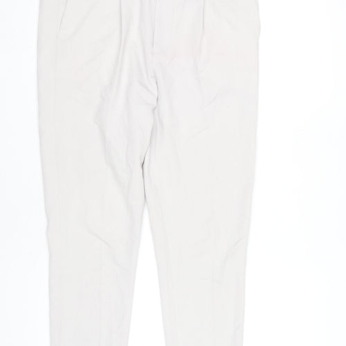 ASOS DESIGN Men's Beige Slim Tapered Pleated Trousers 34W 32L