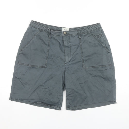 Hush Women’s Grey Cargo Shorts Size 16 Mid Rise Cotton Stretch
