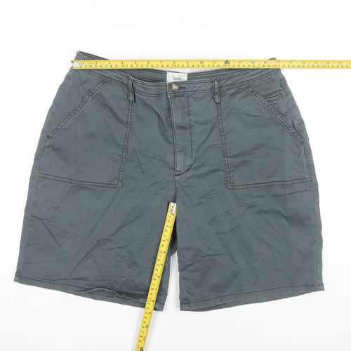 Hush Women’s Grey Cargo Shorts Size 16 Mid Rise Cotton Stretch