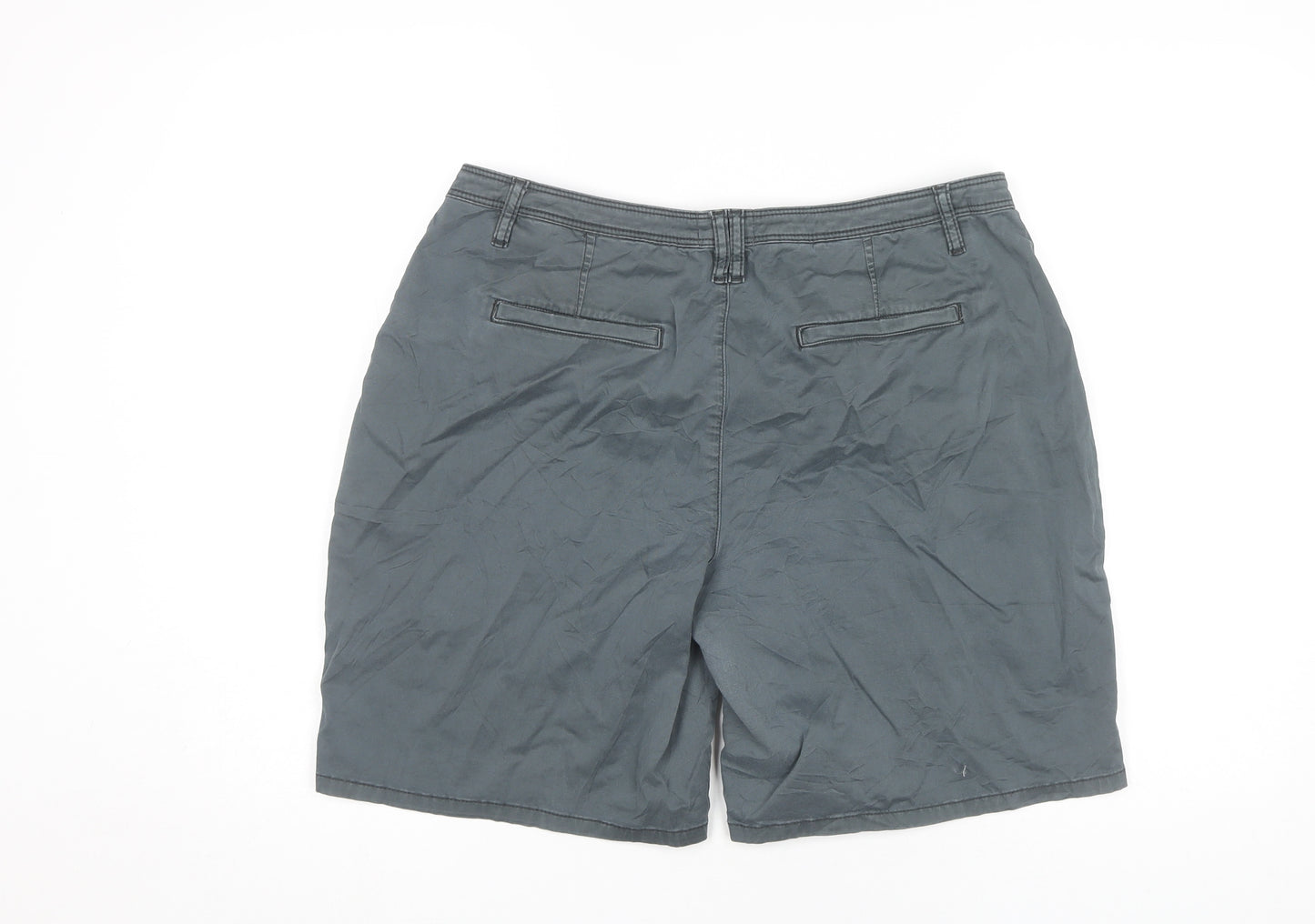 Hush Women’s Grey Cargo Shorts Size 16 Mid Rise Cotton Stretch