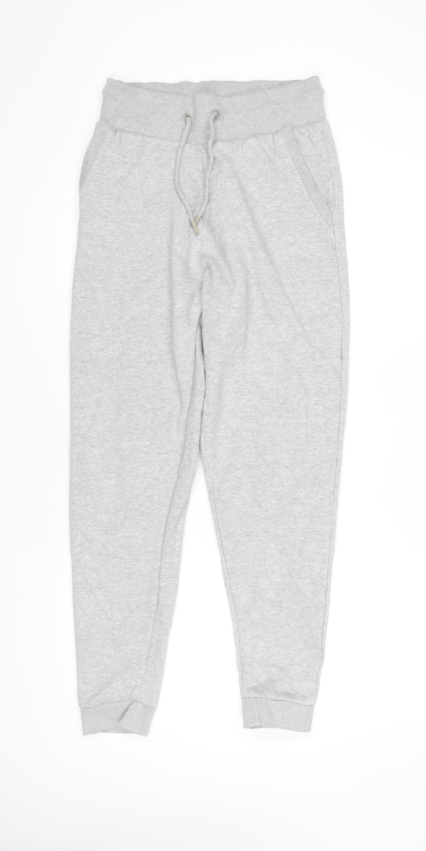 USA Pro Womens Grey Cotton Blend Jogger Trousers Size 8