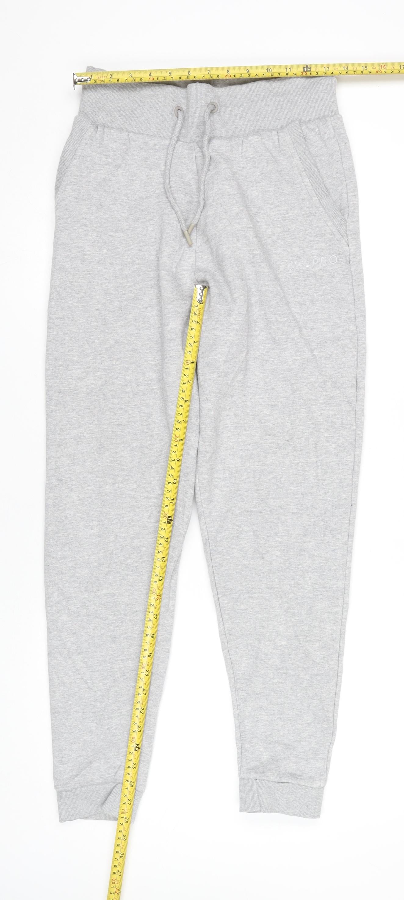 USA Pro Womens Grey Cotton Blend Jogger Trousers Size 8