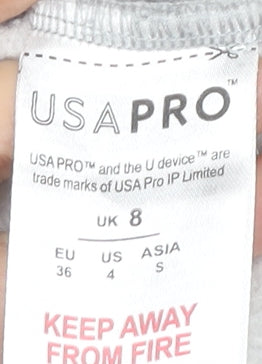 USA Pro Womens Grey Cotton Blend Jogger Trousers Size 8
