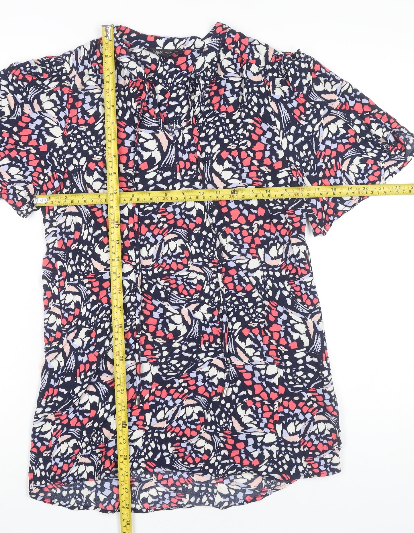 Marks and Spencer Women’s Multicoloured Floral Blouse Size 6 Short Sleeve