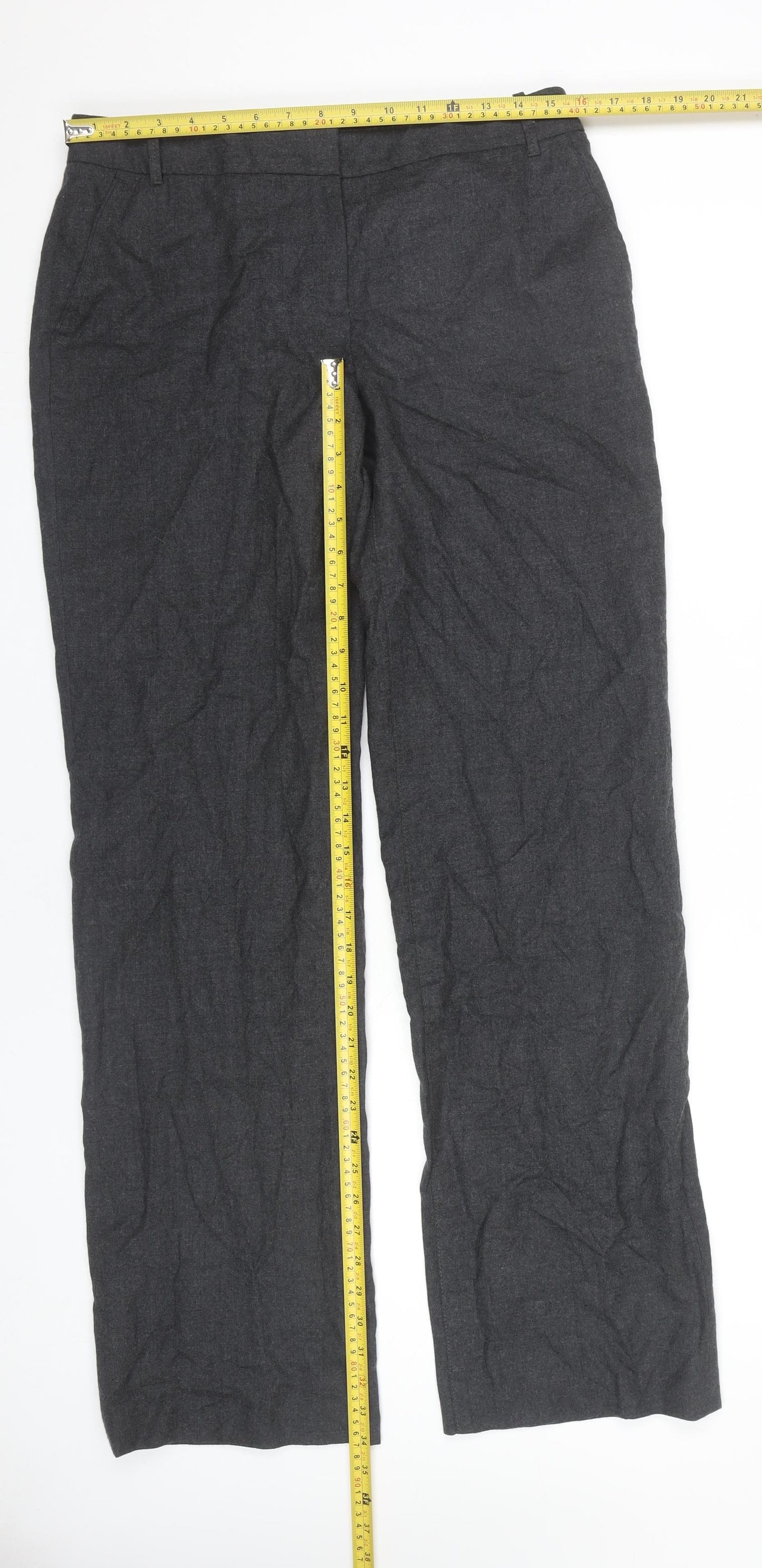 Tommy Hilfiger Women Grey Wool Blend Dress Pants Size 10 Straight Leg
