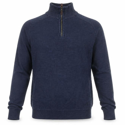 Mountain Warehouse Men’s Blue Cotton 1/4 Zip High Neck Jumper L