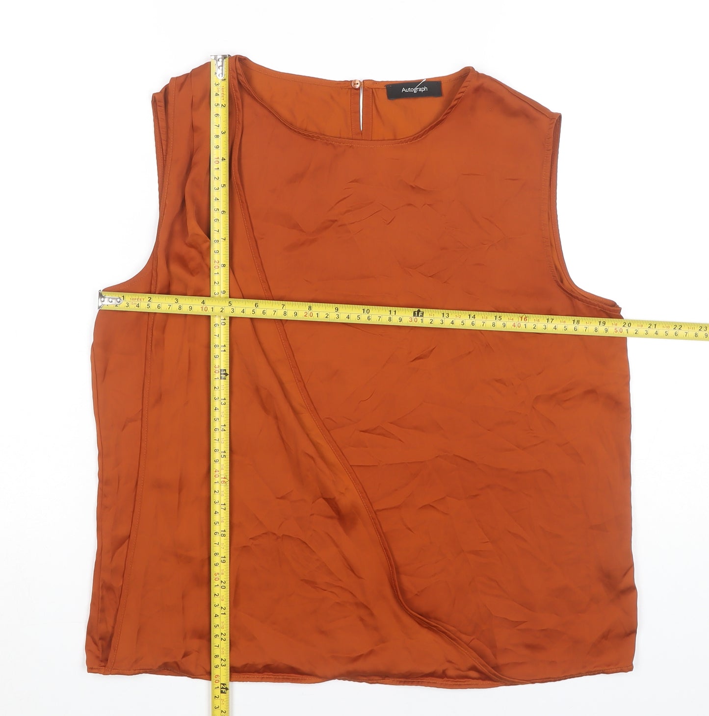 Marks and Spencer Women’s Orange Size 14 Wrap Sleeveless Blouse