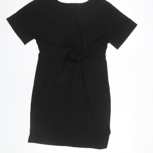 Finery Women's Black Size 6 Sheath Knee Length Belted Dress
