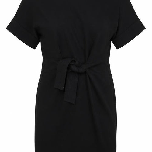 Finery Women's Black Size 6 Sheath Knee Length Belted Dress