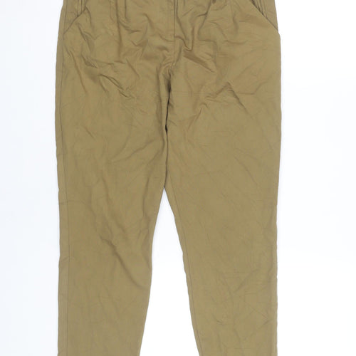 Topshop Women’s Brown Size 10 Tapered Pleated Trousers