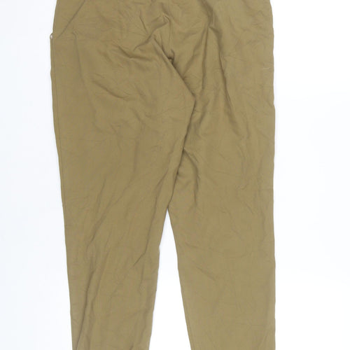 Topshop Women’s Brown Size 10 Tapered Pleated Trousers