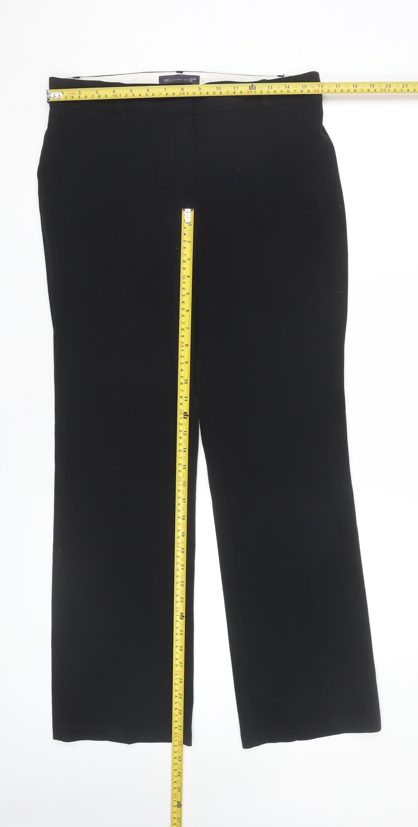Marks and Spencer Women’s Black Size 12 Straight Leg Dress Pants