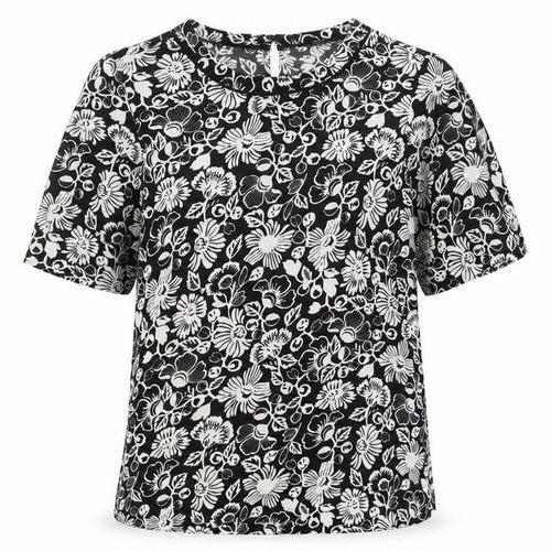 Marks and Spencer Women's Black Floral Jersey T-Shirt Size 6