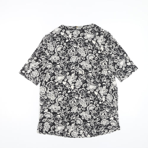 Marks and Spencer Women's Black Floral Jersey T-Shirt Size 6