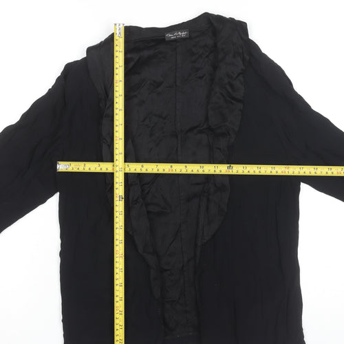 Oscar de la Renta Women’s Black Ruffle Jacket Size 8 Viscose Silk
