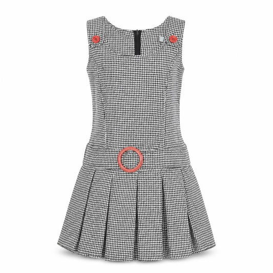 Red Herring Girls Black Houndstooth Pinafore Dress Age 11 Knee Length