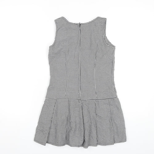 Red Herring Girls Black Houndstooth Pinafore Dress Age 11 Knee Length