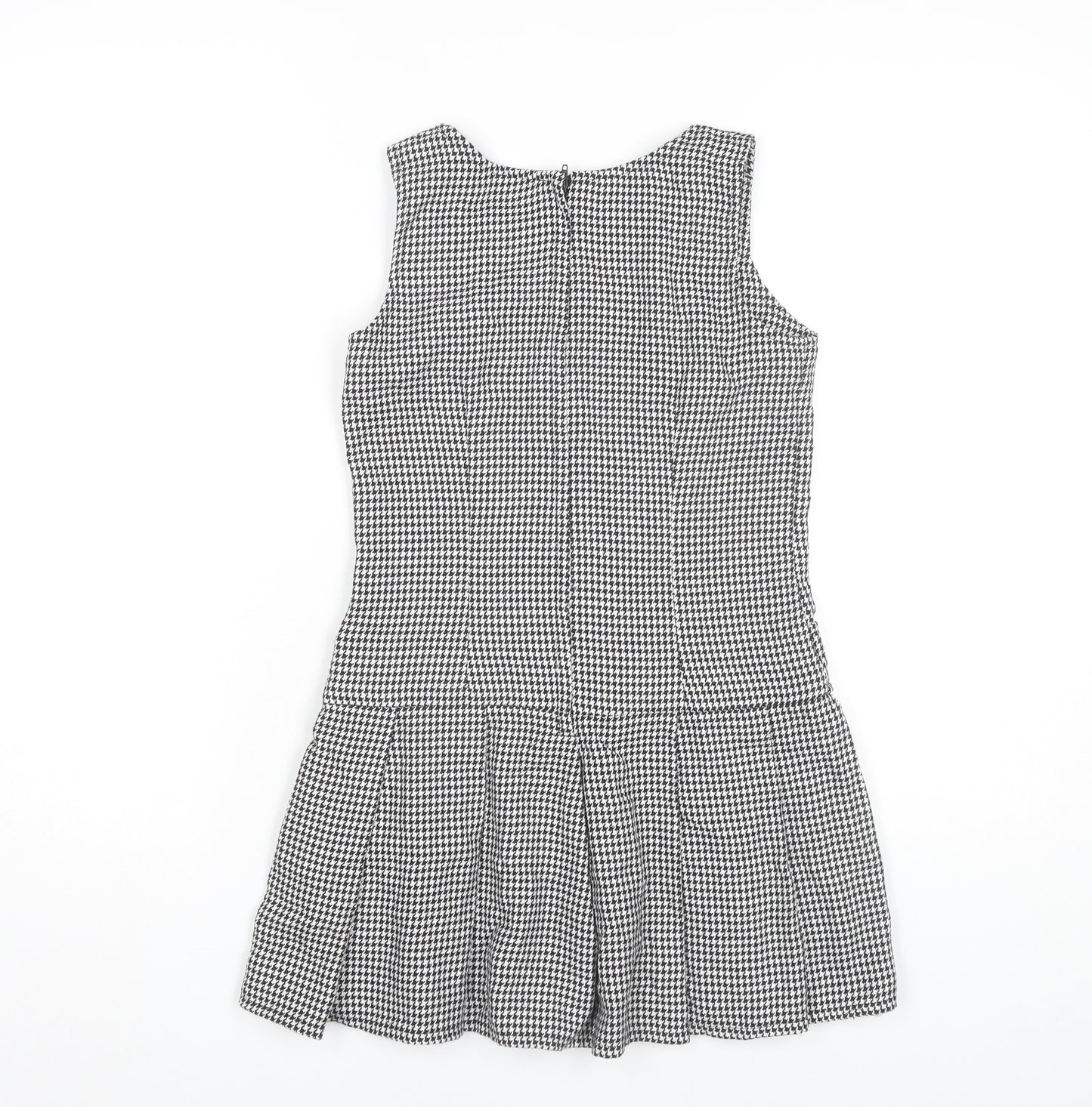 Red Herring Girls Black Houndstooth Pinafore Dress Age 11 Knee Length