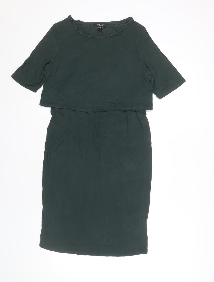 New Look Maternity Green Knee Length Bodycon Dress UK 12