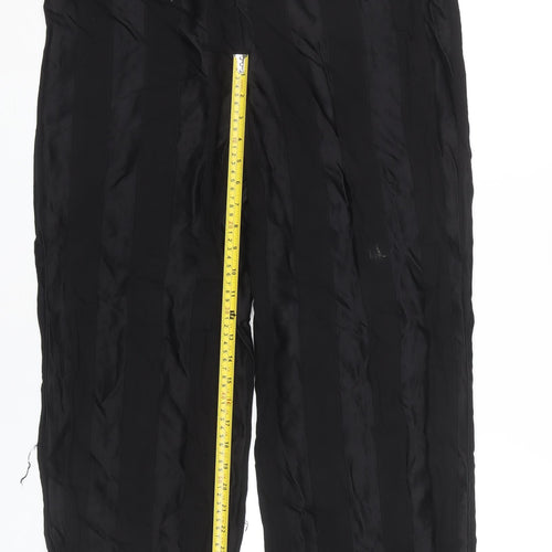 Topshop Women’s Black Striped Straight Leg Trousers UK 12