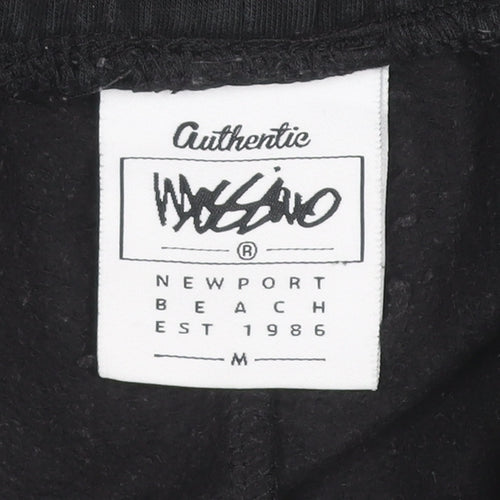 Mossimo Men's Black Regular Fit Sweatpants M Logo Casual Fleece