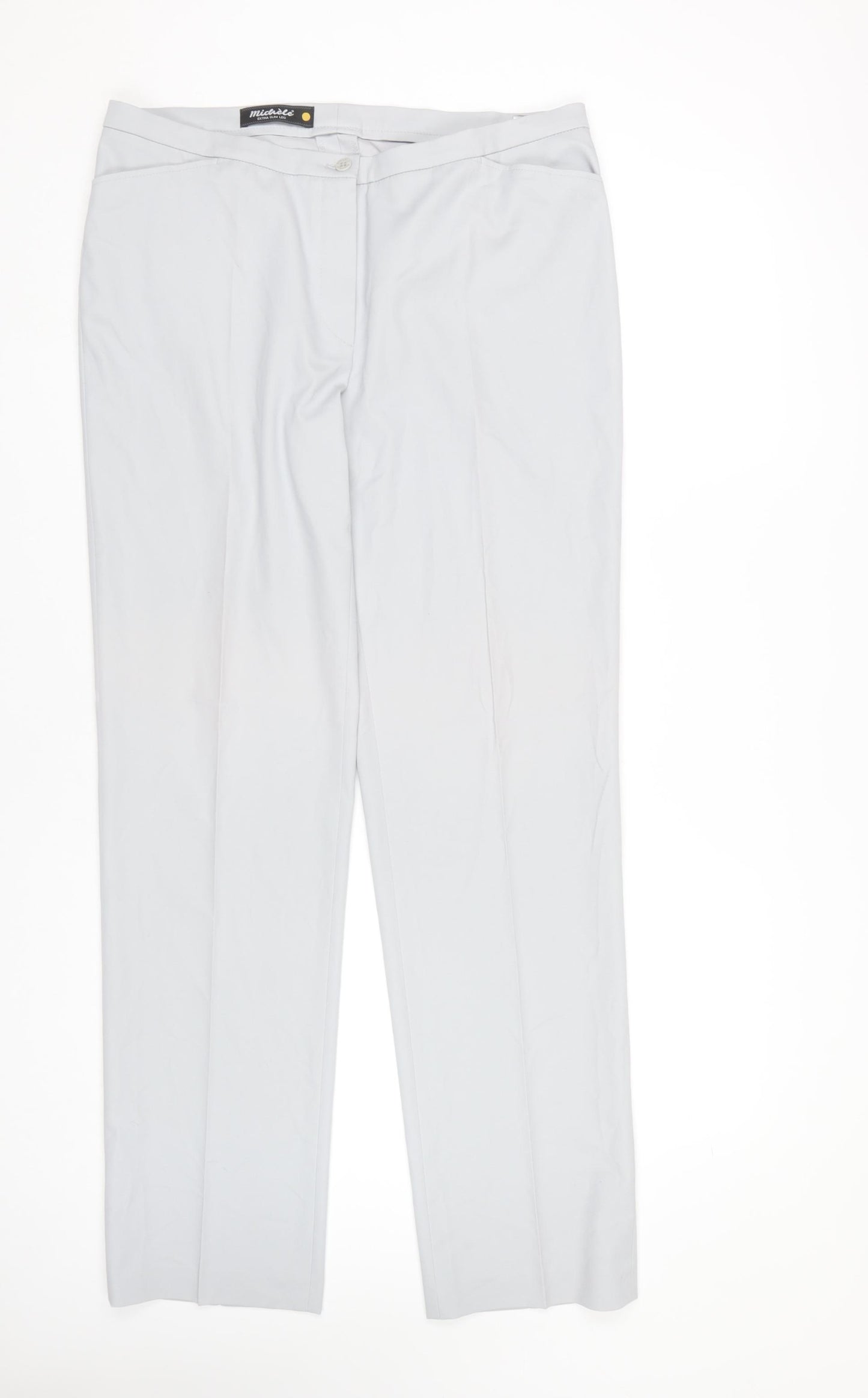 Michèle Women's Grey Extra Slim Leg Trousers Size 16